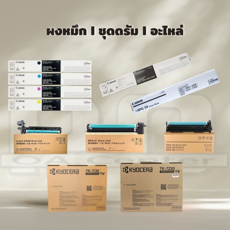 จำหน่ายผงหมึก ชุดดรัม อะไหล่ เครื่องถ่ายเอกสารลพบุรี